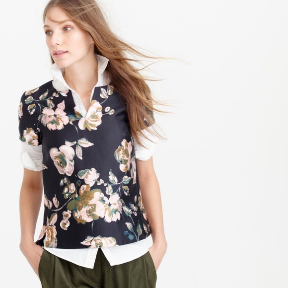 J. Crew Tops - J. CREW 100% SILK STRUCTURED BLOUSE W/ POCKETS